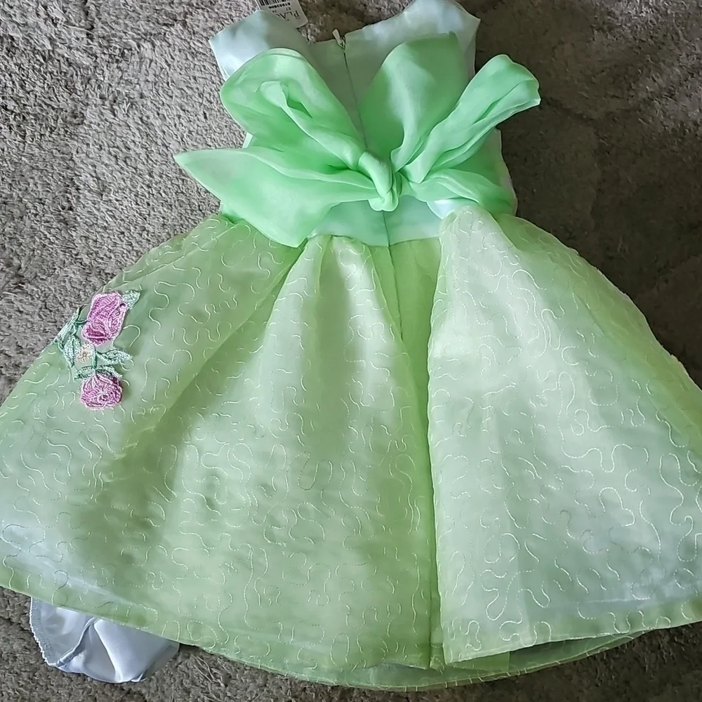 The Children's Place Mint Dress with Pink Floral Design And Bloomers